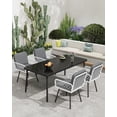 thumbnail image 2 of Garvee Patio Dining Chairs Set of 4 – Black Metal Frame with White Hand-Woven Rattan, Cushioned Porch Armchairs for Indoor, Garden, Balcony, Deck, Backyard, 2 of 5