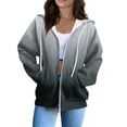 thumbnail image 2 of AGWOLF Oversized Sweatshirts for Women Trendy Cradient Color Lightweight Jacket Casual Long Sleeve Hooded Tops Y2K Hoodies, 2 of 5