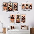 thumbnail image 4 of Designart "Retro Pink Bohemian Tribal Geometry II" Modern Geometric Framed Wall Art Set Of 3 - Pink Abstract Frame Gallery Wall Set For Home Decor, 4 of 6