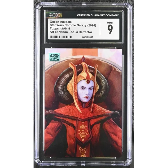 Topps 2024 Chrome Galaxy Star Wars Queen Amidala Art Of Naboo Aqua Card