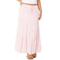 thumbnail image 5 of Celebrity Pink Women's and Women's Plus Floral Print Tiered Maxi Skirt, Sizes XS-4X, 5 of 6