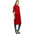 thumbnail image 2 of Phagun Cotton Plain Kurti Tunic Mandarin Collar Ethnic Casual Kurta Blouse, 2 of 2