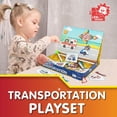 thumbnail image 2 of LEO & FRIENDS: Magnetic Transportation Playset - 71-Piece Set - Magnet Activity Toy, Create Scenes With The Road Box Image & Vehicle Variety, Kids 3+, 2 of 7