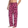 thumbnail image 2 of Balery Pink Butterfly print Men's Pajama Pants,Ultra Lightweight Pjs,Lounge Pant-XX-Large, 2 of 9