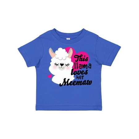 

Inktastic Valentines Day This Llama Loves Her Meemaw Gift Toddler Toddler Girl T-Shirt