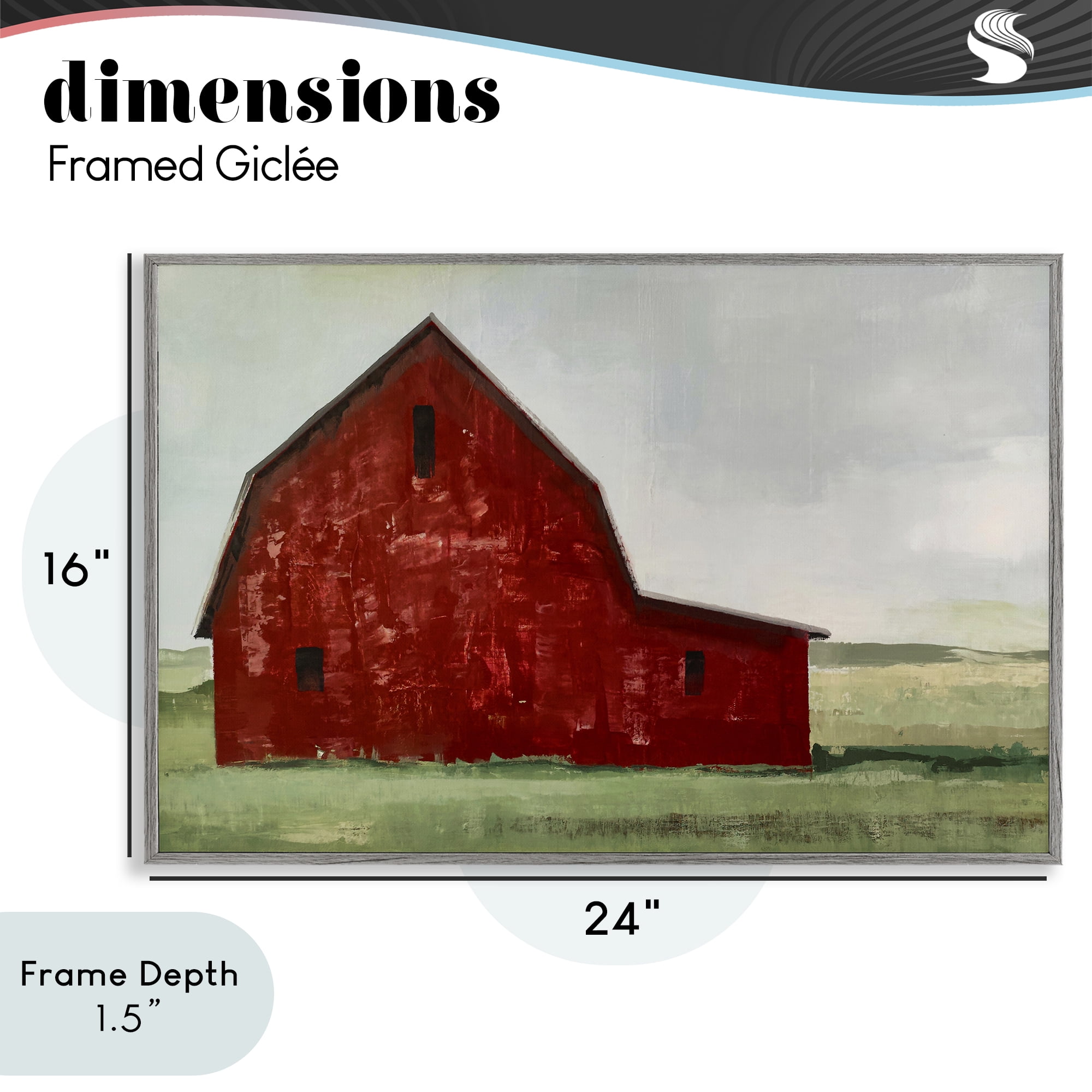 Stupell Industries Red Weathered & Wise Barn Gray Framed Giclee Art, design by Max Maxx
