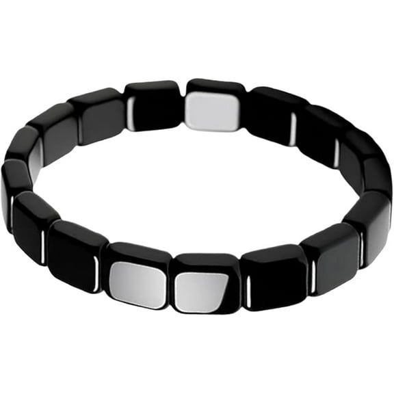 Hematite Bracelet Men, Reignites Masculine Energy, Natural Hematite Stone Black Beaded Stretch Healing Bracelets Reclaim Your Edge Confidence, Inspirational Gift Jewelry（XX）