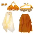 thumbnail image 1 of 5/set chico traje de danza del vientre niñas moneda borla danza egipcia vestido de lujo S/M/L Amarillo Sunnimix Traje de la danza del vientre, 1 of 8