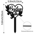 thumbnail image 2 of Memorial Grave Markers Brother Metal Plaque Stake Black Heart Shaped Bird Remembrance Plaque Memorial Signs Garden Stake Cemetery Decoration, 2 of 7