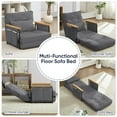 thumbnail image 2 of BALUS 30" Single Lazy Floor Sofa Bed, 3-in-1 Sleeper Foldable Futons with Mattress, Folding Bean Bag Bed for Living Room, Corduroy, Gray, 2 of 6