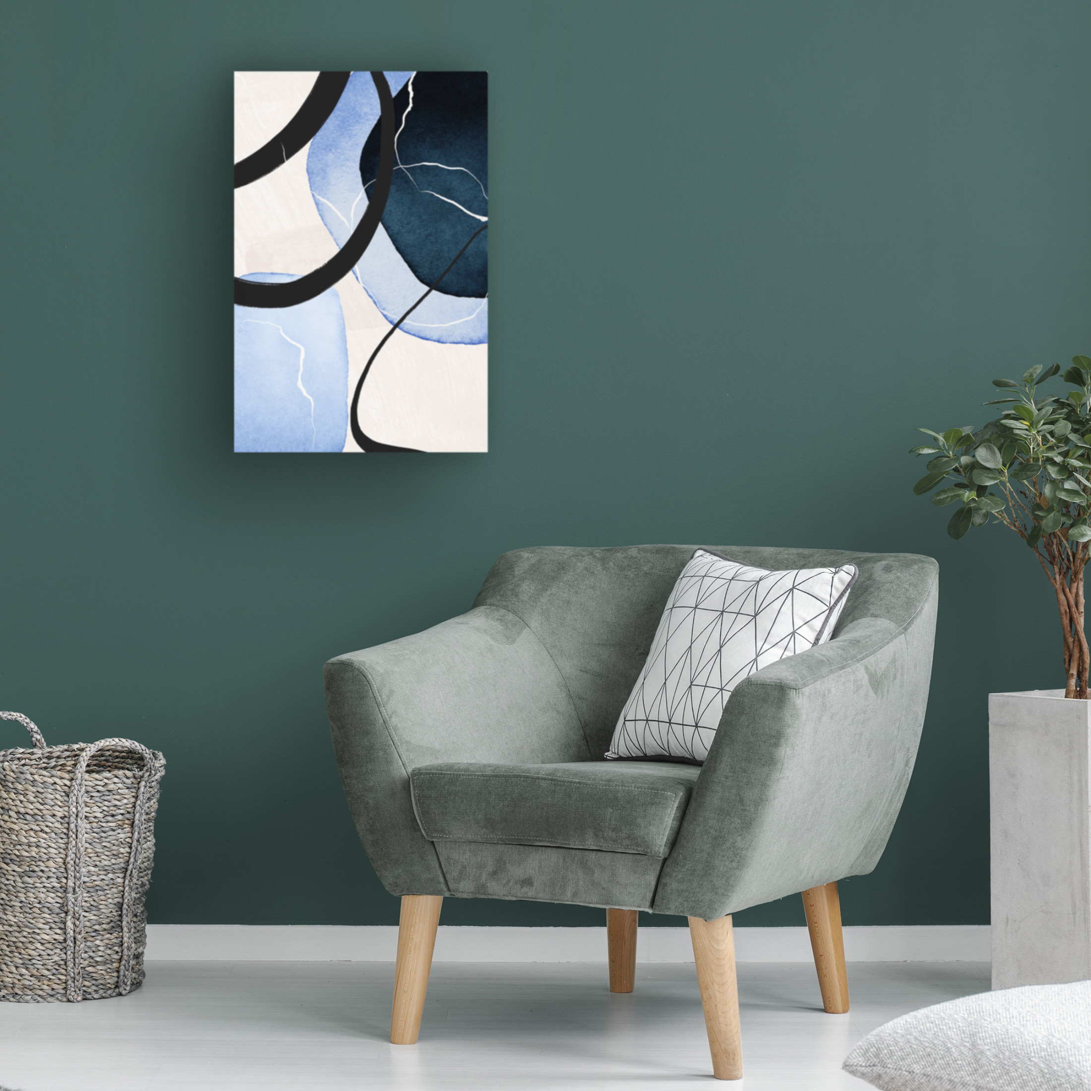 Trademark Fine Art Sally Ann Moss Shapley Blue 3 Canvas Wall Art
