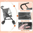 thumbnail image 4 of BestPet Pet Stroller Dog Cat Stroller with Handlebars Canopy Breathable Mesh & Leash Seat Belt Foldable Puppy Stroller for Travelling Shopping Walking Playing for Small Medium Dogs Cats (Grey), 4 of 8