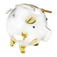 thumbnail image 1 of jifeng Clear Glass Pig Piggy Bank Money Bank Container Case Collection Money Saving Box Gold 9x8cm, 1 of 9