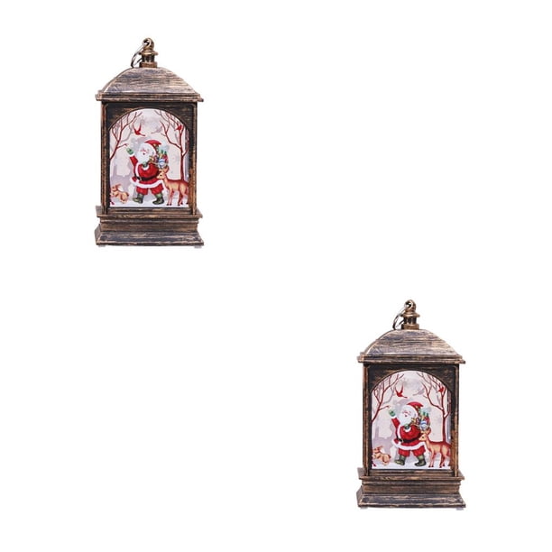 Kearding Bonitos adornos navideños de Papá Noel, muñeco de nieve, alce, adornos navideños 2021, decoración navideña para el hogar, regalo de Papá Noel de bronce 2piezas Kearding CBP141369