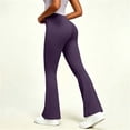 thumbnail image 5 of Yoga Work Pants for Women Baeitkot High Waist Bell Bottom Leggings Stretchy Seamless Flared Pants for Pilates and Weekend Outfits Purple XXL, 5 of 6
