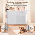 thumbnail image 6 of SPACEANY Baby Gate, Durable Retractable and Portable Easy To Use Safety Mesh Gate, for Stairs, Doorways, Hallways, Indoor and Outdoor, Ideal for Dogs, 33.5 Inch Tall (45 Inch rayWide, Gra'y), 6 of 9