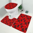 thumbnail image 2 of Black Controllers Games Symbols Red Pattern Bathroom Rugs Sets 3 Piece,Toilet Cover Set,Absorbent Non Slip Bathroom Mats Sets with U-Shaped Contour Rug Toilet Rug Set, 2 of 5