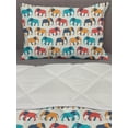 thumbnail image 3 of Animal Comforter & Sham Bedding Set, Retro Style Colorful Animals with Tusks Cartoon Style Wildlife Savannah Concept, 3 pcs Duvet Set Microfiber Filling Quilt, 5 Sizes, Multicolor, by Ambesonne, 3 of 4