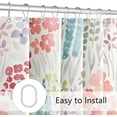 thumbnail image 6 of Colorful Floral Shower Curtain, Pink Cute Boho Flower Fabric Shower Curtain, Funky Watercolor Wildflower Trendy Shower Curtain Set, Cottagecore Bohemian Bathroom Decor, Ivory, 72x72, 6 of 6