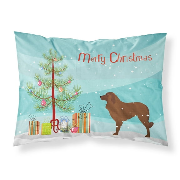 Portuguese Sheepdog Dog Merry Christmas Tree Fabric Standard Pillowcase