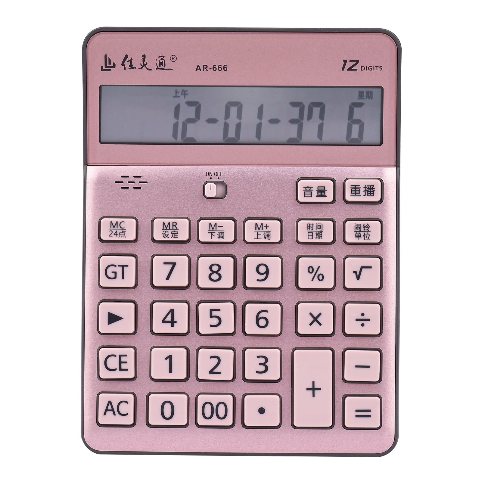 Amdohai Electronic Calculator Musical Desktop Calculator 12 Digit Large LCD Display Accounting Calculator with Music Piano