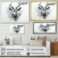 thumbnail image 5 of Designart "Black & White Ibex Minimalism" Animals Antelope Picture Framed Wall Decor, 5 of 5