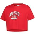thumbnail image 2 of Girls Youth ZooZatz Scarlet Ohio State Buckeyes Laurels Tri-Blend Cropped T-shirt, 2 of 3