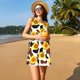 thumbnail image 3 of Fotbe Cow Print Sunflower Vestido de Verano sin Mangas para Mujer – Vestido Midi Línea A, Estilo Camiseta Floral, Vestido Playero Casual y Fluido, 3 of 7