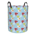 thumbnail image 3 of YFYANG Waterproof Laundry Hamper, Blue Romantic Love Doodle Laundry Basket Oxford Fabric with Handle Foldable, S, 3 of 8