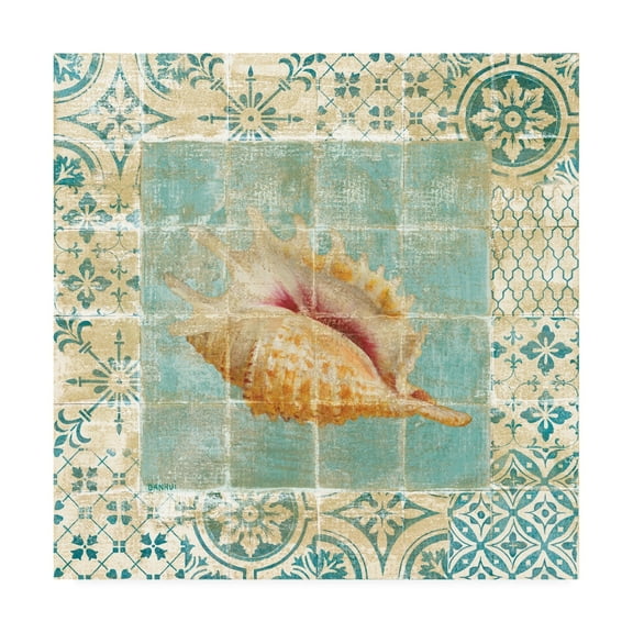 Trademark Fine Art 'Shell Tiles II Blue' Canvas Art by Danhui Nai