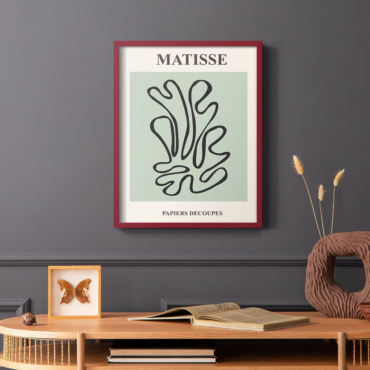 Matisse CXIV Framed Print in Red Solid Wood 8 x 10 Framed Print