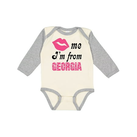 

Inktastic Georgia Cute Kiss Me Gift Baby Girl Long Sleeve Bodysuit