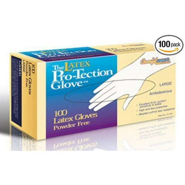 100 Disposable Latex Gloves, Powder Free Size Xlarge