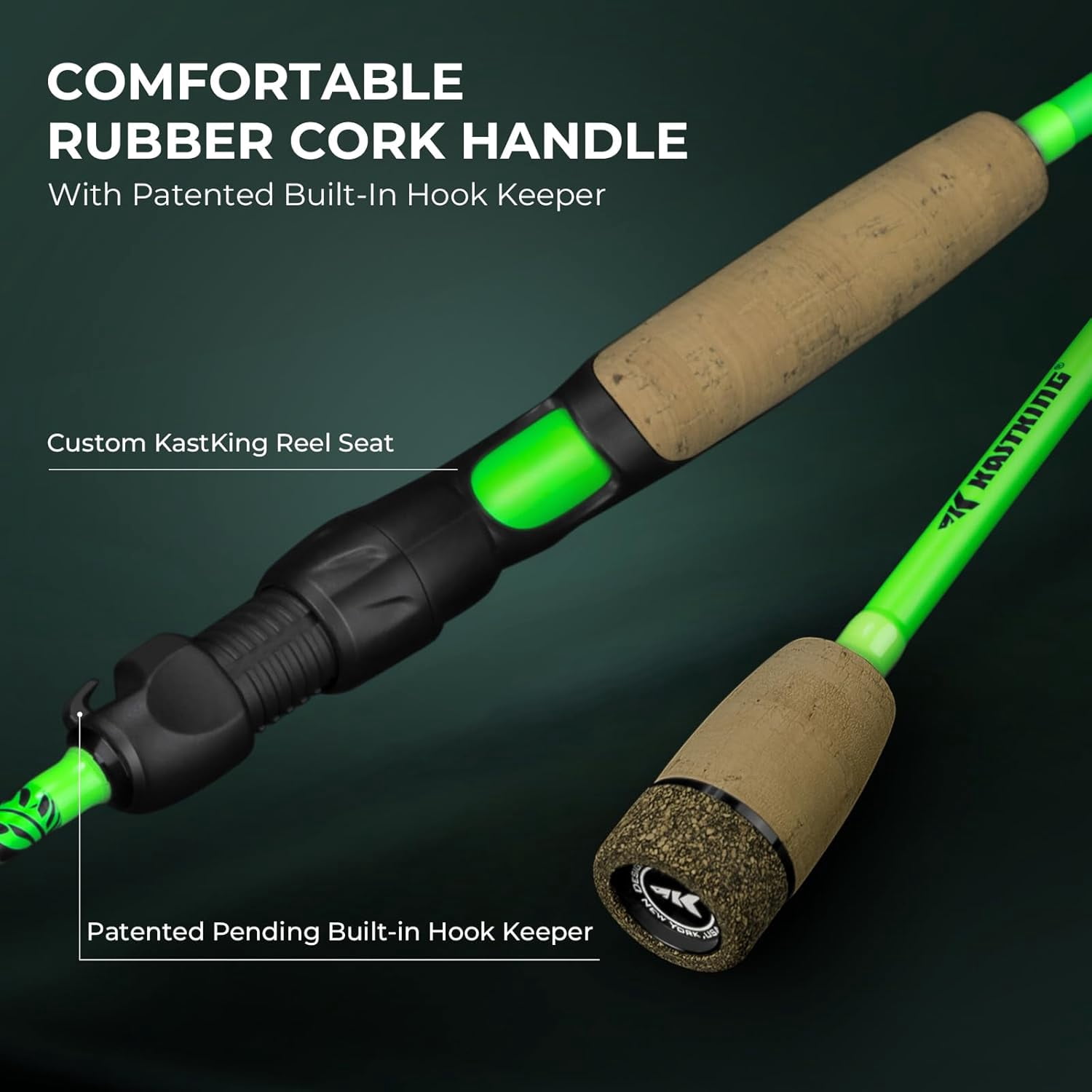 KastKing Zephyr Dual-tip Fishing Rod & Reel Combo, Dual Tips Section for Different Powers, IM6 Graphite 2Pc Blanks, KastFlex Technology, Rubber Cork Handle, Integrate Hook Keeper, 11 Models