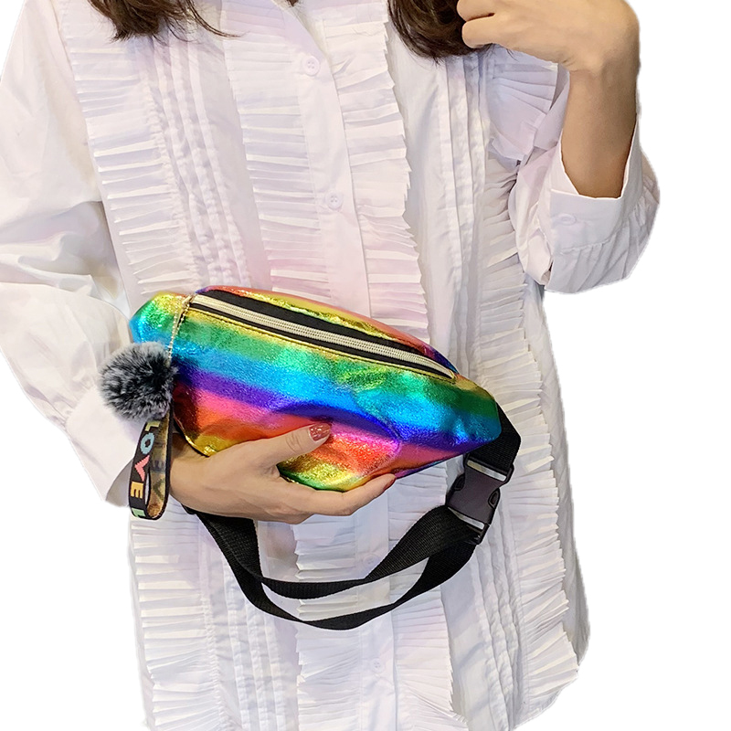 Seyurigaoka Female Multifunction Waist Bags,Adjustable Leather Laser Belt Bag - image 5 of 5
