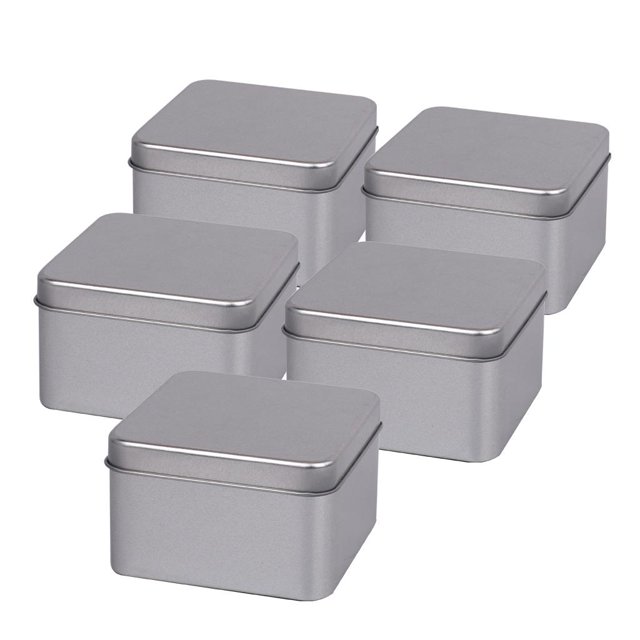 Paquete de 5 Caja de Almacenamiento de Metal perfecl Caja de lata cuadrada vacía 90x90x55mm