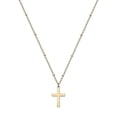 thumbnail image 1 of Collar de cruz para mujer, chapado en oro de 14 quilates y cadena de plata de ley, delicado collar con colgante de cruz de oro en capas, collares simples y lindos para W, 1 of 4
