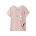 thumbnail image 4 of NMMUED Women's Embroidered Cotton Linen Two Piece Set for Seniors Short Sleeve Floral Top Wide Leg Pants Breathable Loose Fit Casual Summer Lounge Outfit Comfortable Daily Wear Women Lounge Set XXL, 4 of 5
