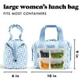 thumbnail image 4 of Fit + Fresh Remi Women's Lunch Bag, Self Insulating Neoprene Material Lunch Box With Containers & Ice Pack, Blue Daisy, 4 of 7