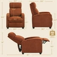 thumbnail image 3 of Yaheetech Modern Upholstered Recliner Chair with Adjustable Backrest and Padded Headrest, Brick Red, 3 of 7