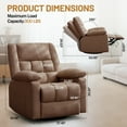 thumbnail image 2 of Korser Swivel Rocker Recliner Chair with Massage Linen for Living Room,Brown, 2 of 6