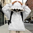 thumbnail image 2 of IWRICH Cute Animal Hoodies for Women Men Long Sleeve Hooded Sweatshirts Long Sleeve Casual Fashion Pullover Tops Light Gray L, 2 of 4