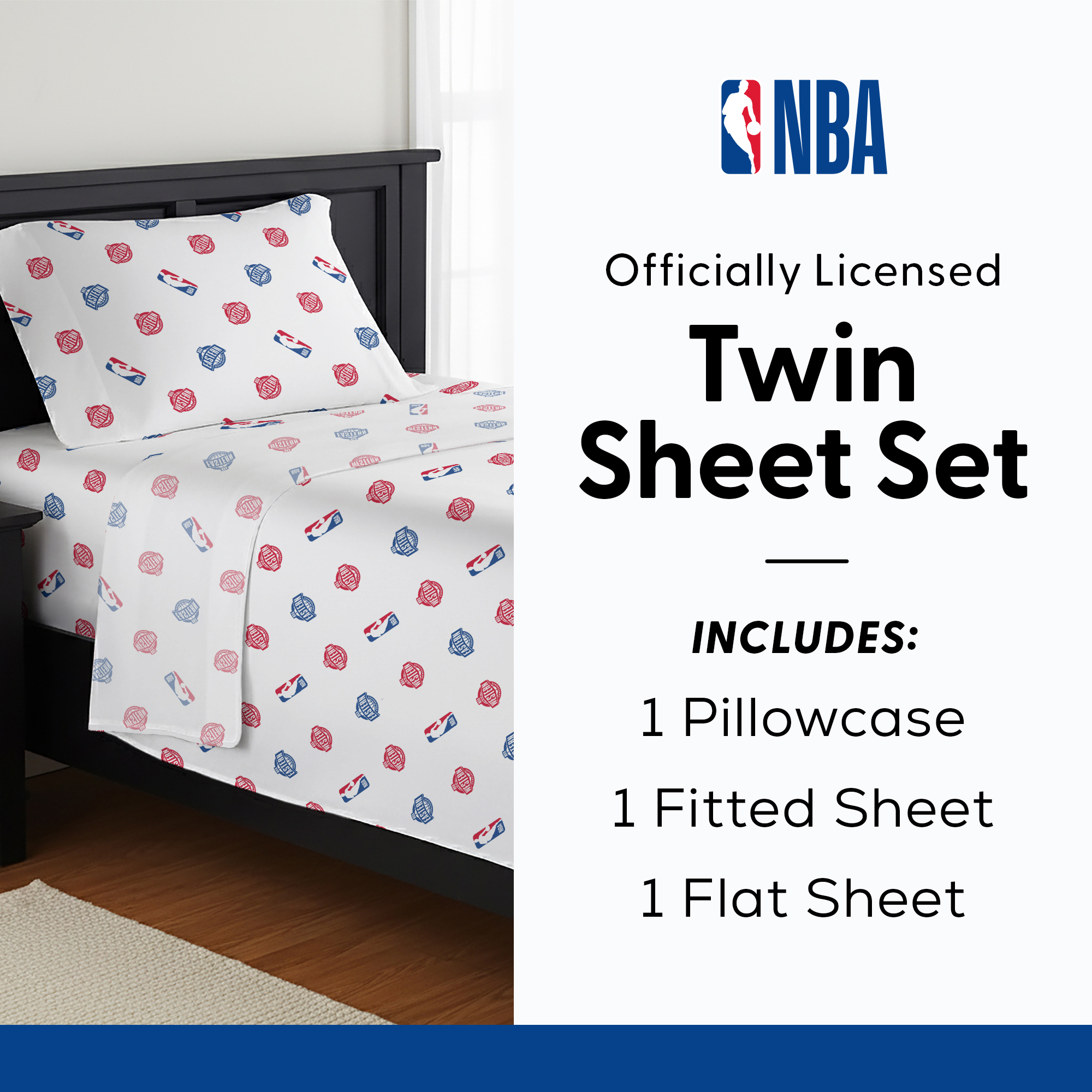 NBA Multi Team E W Split Twin Sheet Set