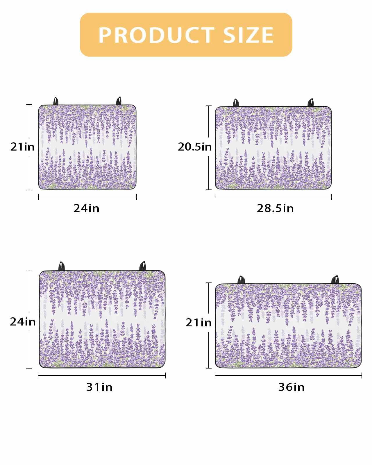 Large Induction Cooktop Protector Mat Lavender Stove Top Covers for Electric Stove, Spring Botanical Purple Flowers Leaves Plants Decorative Stove Burner Cover Mats, Glass Top Stove Cover