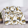 thumbnail image 3 of Honeii Funny Excavator print throw blanket, crafted from cozy cotton flannel, offers versatile home decor as a bedding suitable for all seasons.-80"x60", 3 of 6