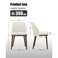 thumbnail image 5 of EOP Modern Upholstered Dining Chairs Set of 2, Wooden Dining Side Chairs with Curved Backrest, Armless Kitchen Chairs for Dining Room & Restaurant, Beige, 5 of 6