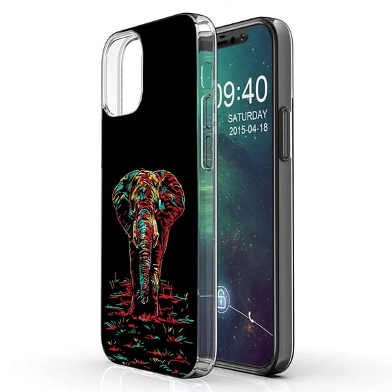 TalkingCase Slim Phone Case Compatible for Apple iPhone 12 Pro MAX, Beautiful Elephant Print, Lightweight,Flexible,Soft, USA