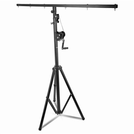 5 Core D0102HSCWTT 65.5 to 111 in. DJ Light Stand Stage Lighting Truss System Hand Crank Up Portable Heavy Duty Height Adjustable T-Bar Mount for LS 120 Crank Black