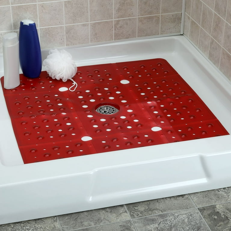 SlipX Solutions Extra Long Vinyl Bath Mat - Red