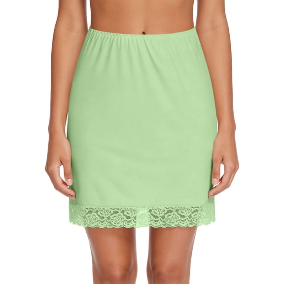 Sofwtay Women's Half Slip Underskirt, Short Lace Trim Slip Skirt, Ladies Under Dress Liner for Dresses Nightwear
